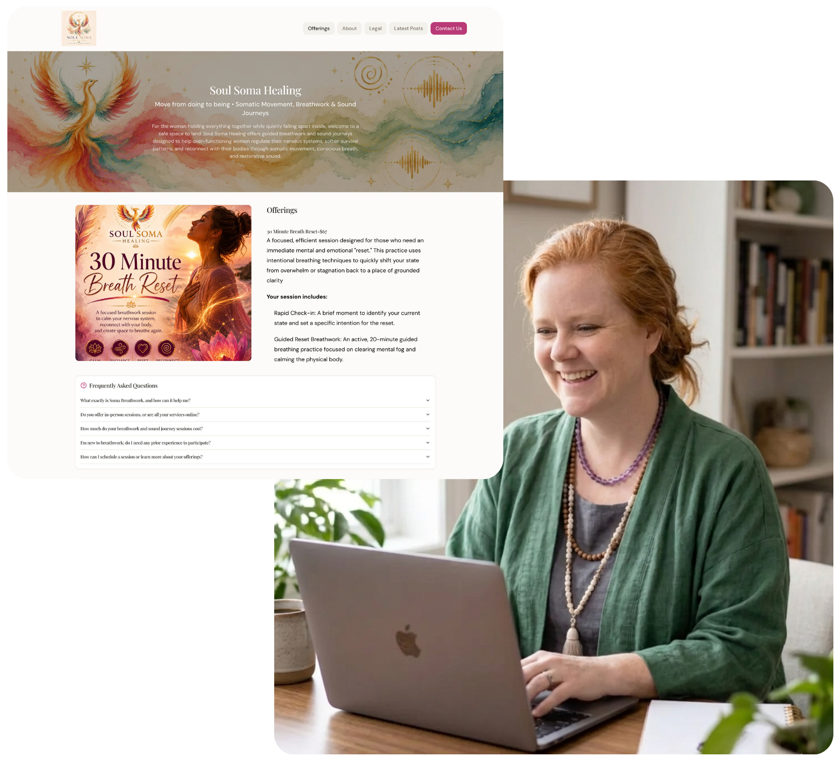 Example small business website designed by Hoot Host
